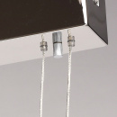 Prosta lampa wisząca LED do jadalni - regulowana, chrom / drewno 675011601