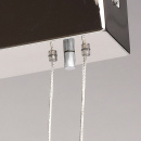 Prosta lampa wisząca LED do jadalni - regulowana, chrom / drewno 675011601