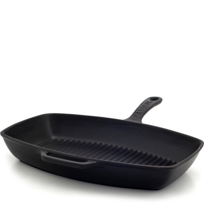 Prostokątna patelnia grillowa żeliwna emaliowana Chasseur czarna 3140-01