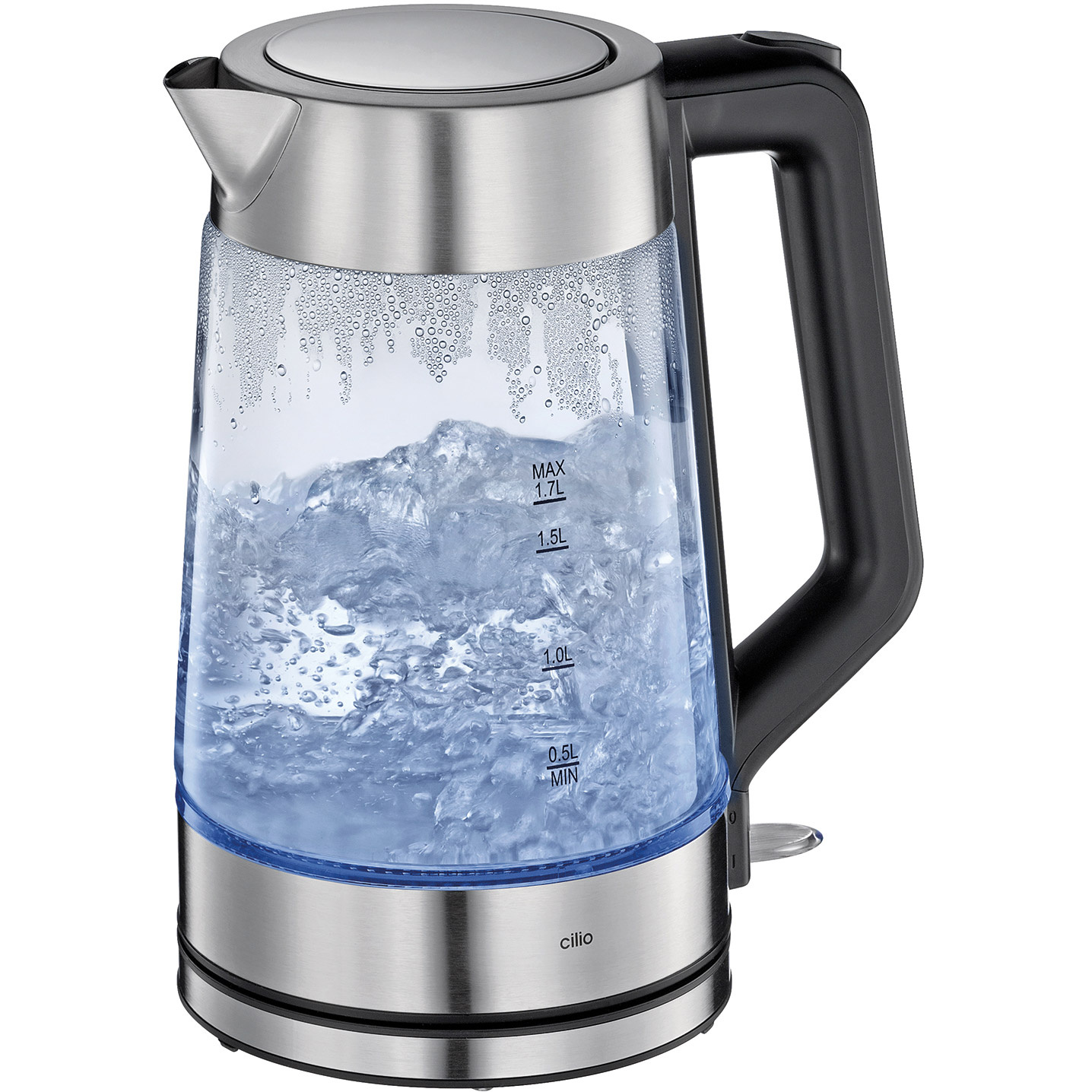 przezroczysty szklany czajnik elektryczny Cilio