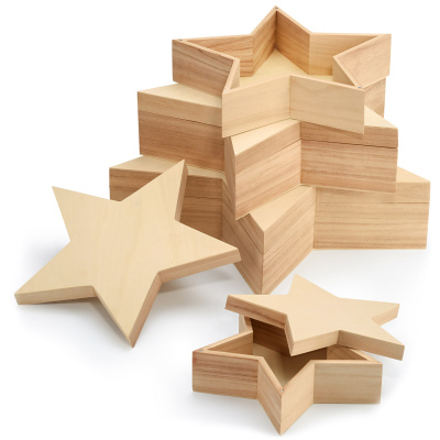 Pudełka drewniane w kształcie gwiazdy Big Star Philippi 4 sztuki P121010