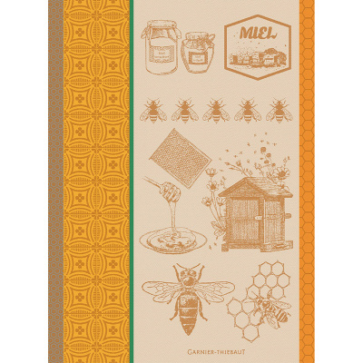 Ręcznik kuchenny Miel Et Abeilles beżowo-złoty 56x77 cm TG-32338