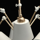 Regulowany żyrandol na 6 żarówek, biało-złoty RegenBogen Megapolis 691011906