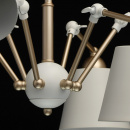 Regulowany żyrandol na 6 żarówek, biało-złoty RegenBogen Megapolis 691011906