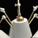 Regulowany żyrandol na 6 żarówek, biało-złoty RegenBogen Megapolis 691011906