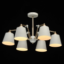 Regulowany żyrandol na 6 żarówek, biało-złoty RegenBogen Megapolis 691011906