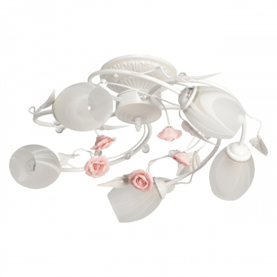 Romantyczna lampa sufitowa w klasycznym stylu, ceramiczne róże MW-Light Flora 422010405