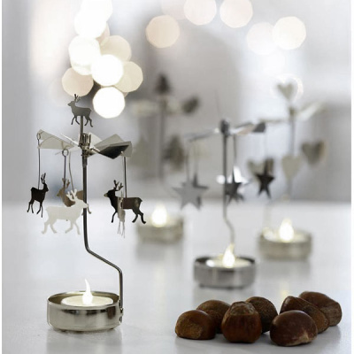 Ruchomy świecznik z gwiazdkami Silvia Sirius srebrny SR-26222