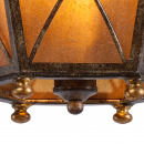 Rustykalna latarnia sufitowa jak z kutego żelaza, złote ozdobniki CHIARO Country 382012503