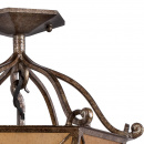 Rustykalna latarnia sufitowa jak z kutego żelaza, złote ozdobniki CHIARO Country 382012503