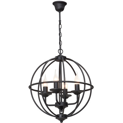 Rustykalny żyrandol w kształcie metalowej kuli Vitaluce VE4082/4