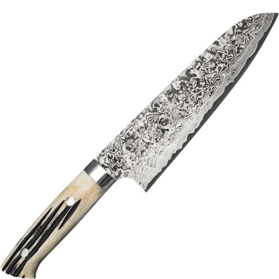 Santoku nóż ręcznie kuty 18 cm Takeshi Saji WBB stal R-2 H-R2D-SA-180WBB