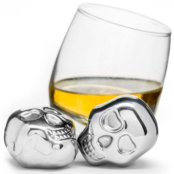 Schładzacze do whiskey stalowa czaszka Sagaform 2 sztuki