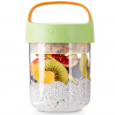 Słoik na drugie śniadanie, przekąski, jogurt 0,4 Litra Jar To Go Lekue limonkowy 0301014V12U150