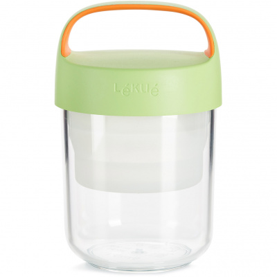 Słoik na drugie śniadanie, przekąski, jogurt 0,4 Litra Jar To Go Lekue limonkowy 0301014V12U150