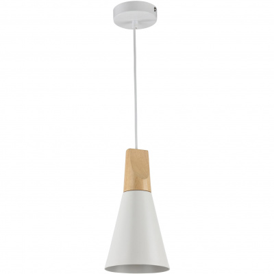 Smukła, biała lampa wisząca do jadalni, biały stożek Bicones Maytoni Modern P359-PL-140-W