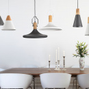 Smukła, biała lampa wisząca do jadalni, biały stożek Bicones Maytoni Modern P359-PL-140-W