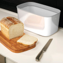 Stalowy chlebak z bambusową deską do krojenia Joseph Joseph biały 80044