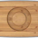 Stalowy chlebak z bambusową deską do krojenia Joseph Joseph czarny 80045