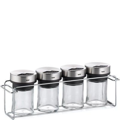 Stojak na przyprawy - 4 szklane pojemniki Miko Kela KE-11613