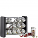 Stojak na przyprawy, stalowo-drewniany, 12 szklanych pojemników Kuchenprofi KU-2617502812