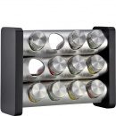 Stojak na przyprawy, stalowo-drewniany, 12 szklanych pojemników Kuchenprofi KU-2617502812