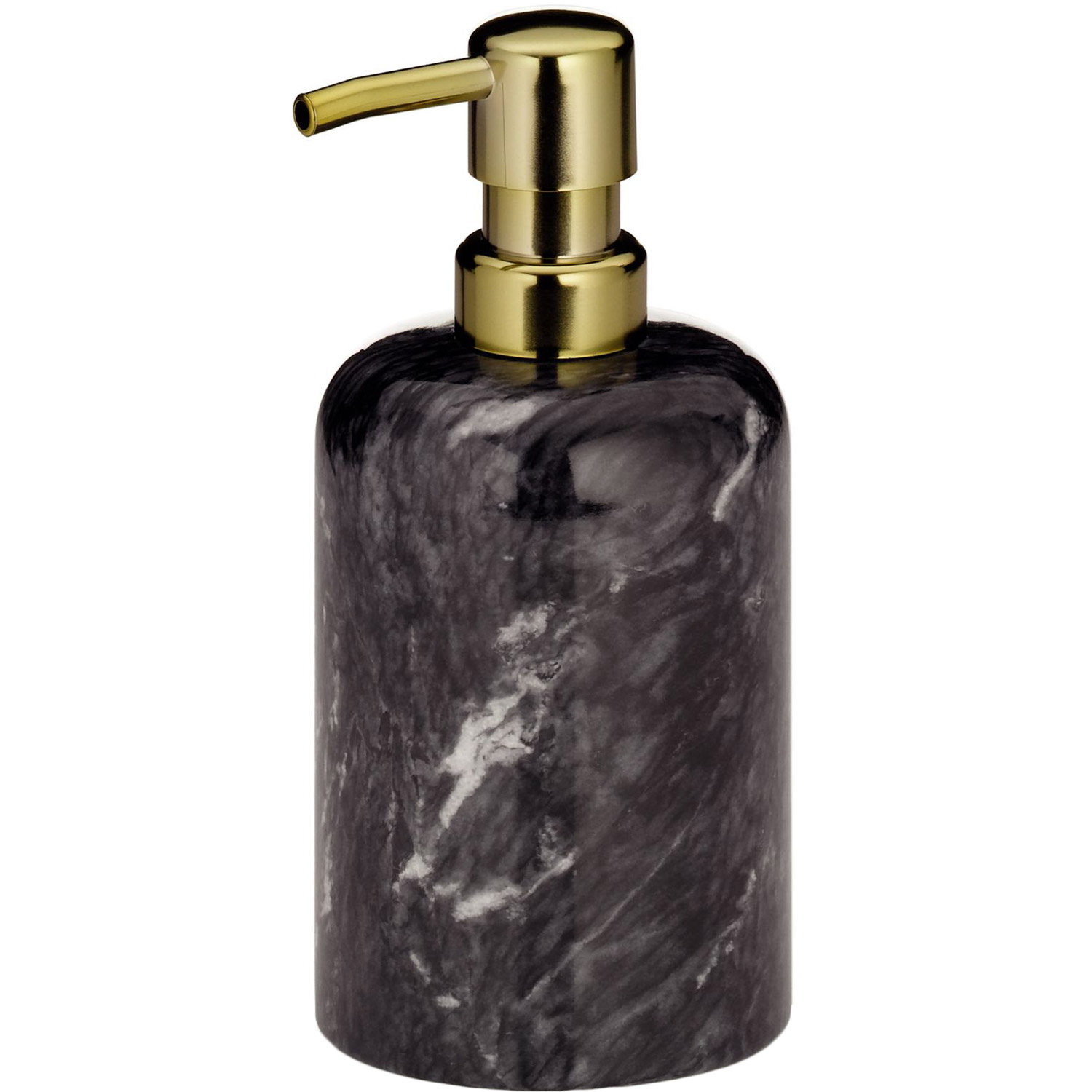 stylowy dodatek do lazienki dozownik do mydla w plynie czarny marmur oraz zlote wykonczenie - marka Kela