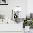 Subtelna lampka gabinetowa satynowa podstawa Ibis Candellux 41-00913