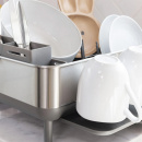 Suszarka do naczyń z uchwytami na kubki simplehuman stalowo-biała KT1190