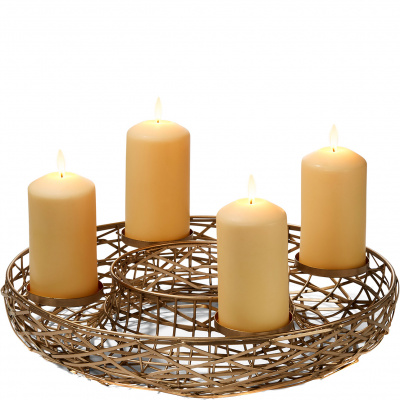 Świecznik adwentowy na cztery świece Tahoma Philippi złoty P122015