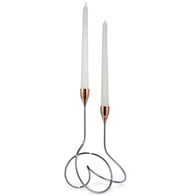 Świecznik podwójny LOOP Black Blum miedziany LP006