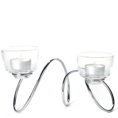 Świecznik podwójny Tealight LOOP Black Blum OT001