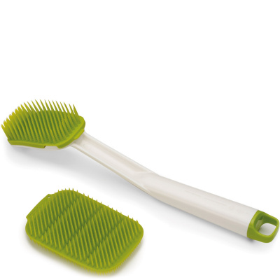 Szczotka do mycia naczyń z dodatkową myjką CleanTech Joseph Joseph biało-zielona 85160