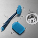 Szczotka do mycia naczyń z dodatkową myjką CleanTech Joseph Joseph biało-zielona 85160