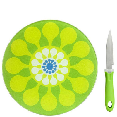 Szklana deska i nóż do krojenia Juicy Sagaform zielona SF-5015905