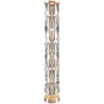 Szklana lampa stojąca Puntes Maytoni złota MOD043FL-08G