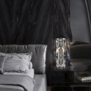 Szklana lampa stołowa Puntes Maytoni chrom MOD043TL-02CH