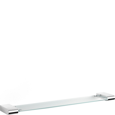 Szklana półka łazienkowa, stalowe, polerowane mocowanie - Atore Zack 65 cm 40456