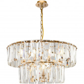 Szklana, złota lampa wisząca 68 cm Puntes Maytoni MOD043PL-12G