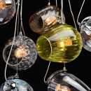 Szklane lampki wiszące na stalowych linkach kolorowe RegenBogen Megapolis 606011009