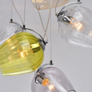 Szklane lampki wiszące na stalowych linkach kolorowe RegenBogen Megapolis 606011009