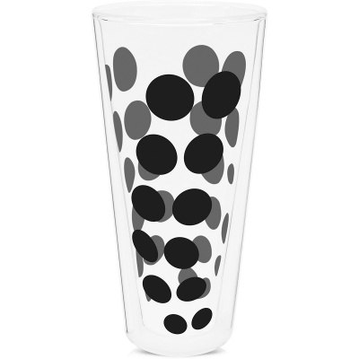 Szklanka izolowana wysoka ZAK! Designs 350ml, czarne kropki 0439-N310