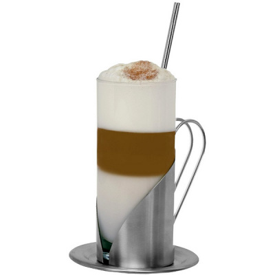 Szklanka Latte z słomką Leopold L-01819