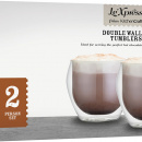 Szklanki do cappuccino podwójna ścianka 250 ml Kitchen Craft 2 sztuki KCLXDWTUMB2PC
