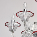Szklany, 8-ramienny żyrandol z czerwonymi wykończeniami MW-LIGHT Elegance 483012008