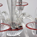 Szklany, 8-ramienny żyrandol z czerwonymi wykończeniami MW-LIGHT Elegance 483012008