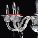 Szklany, 8-ramienny żyrandol z czerwonymi wykończeniami MW-LIGHT Elegance 483012008