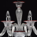 Szklany, 8-ramienny żyrandol z czerwonymi wykończeniami MW-LIGHT Elegance 483012008