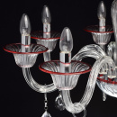 Szklany, 8-ramienny żyrandol z czerwonymi wykończeniami MW-LIGHT Elegance 483012008