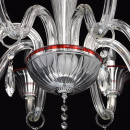 Szklany, 8-ramienny żyrandol z czerwonymi wykończeniami MW-LIGHT Elegance 483012008